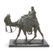 ERNESTO BAZZARO (ITALIAN, 1859-1937), A BRONZE ORIENTALIST SCULPTURE OF A CAMEL