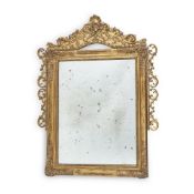 LARGE CARVED WOOD AND GESSO GILT MIRROR NORTH ITALIAN , BEGINNING 19TH CENTURY