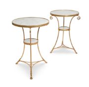 A PAIR OF FRENCH NEOCLASSICAL GILT BRONZE AND MARBLE GUERIDONS, MID 20TH CENTURY