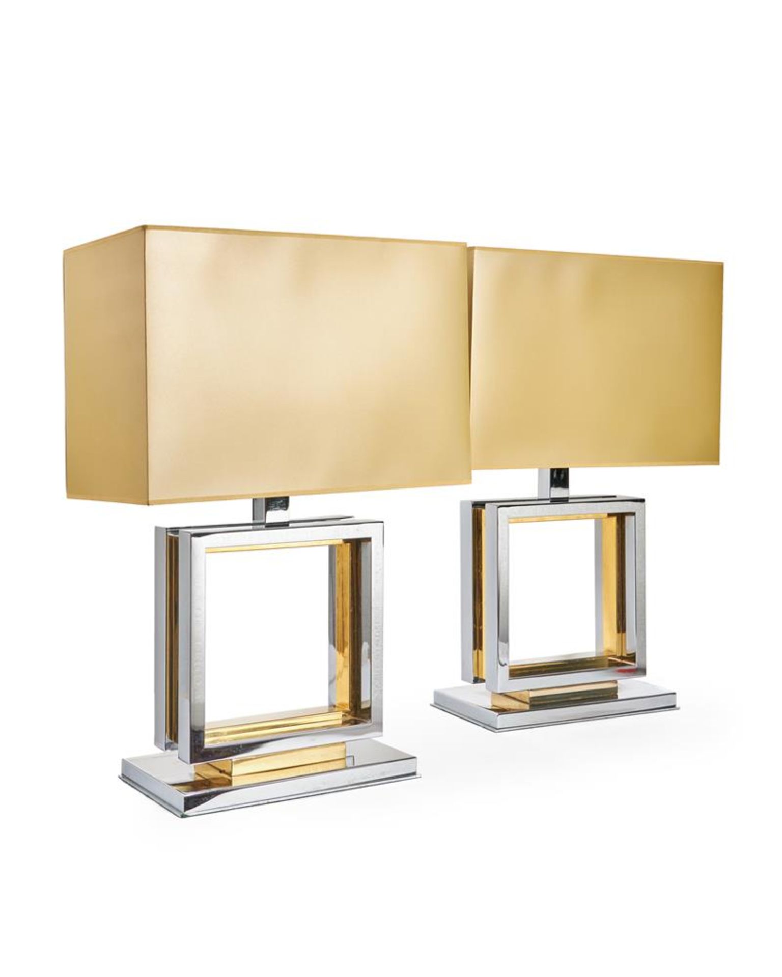 A PAIR OF ITALIAN CHROME AND BRASS TABLE LAMPS, CIRCA 1970 - Image 2 of 2