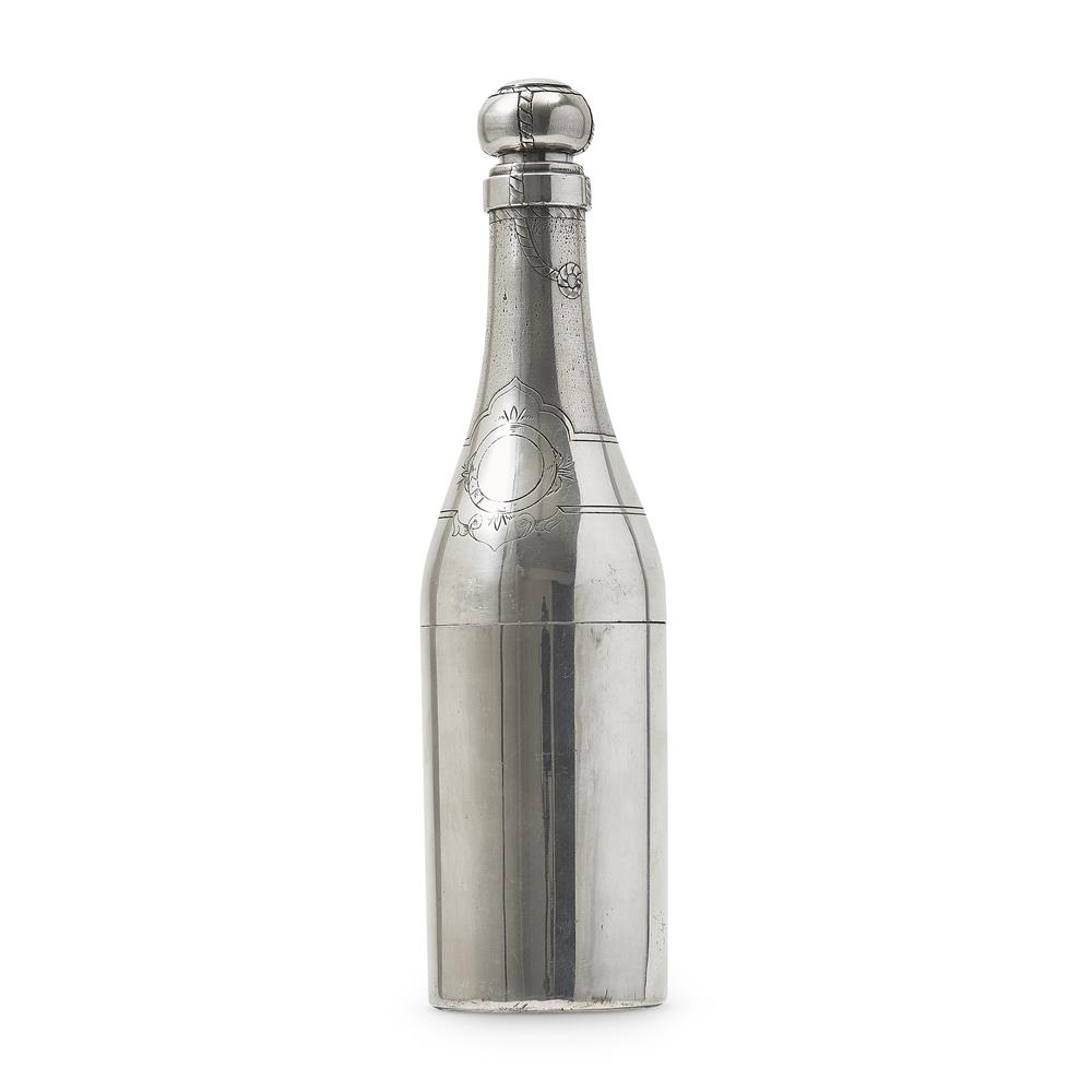 A FRENCH SILVER PLATED COCKTAIL SHAKER, CIRCA 1930