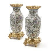 A PAIR OF FRENCH CLOISONNE CHINESE-STYLE LAMP BASES, LATE 19TH CENTURY