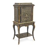 Y A NAPOLEON III 'BOULLE' TORTOISESHELL AND BRASS INLAID CABINET ON STAND, THIRD QUARTER 19TH CENTUR