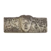 A CARVED VOLCANIC STONE FRIEZE OR MANTEL POSSIBLY SOUTH AMERICAN,, EARLY 20TH CENTURY