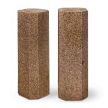 A PAIR OF 'ASWAN' ROSE GRANITE OCTAGONAL COLUMNS EGYPTIAN FOR THE FRENCH MARKET, CIRCA 1880