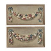CIRCLE OF ANNE VALLAYER-COSTER, CIRCA 1780, PAIR OF FLORAL SWAGGED GARLANDS