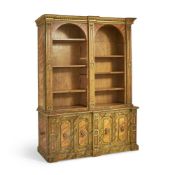 AN ITALIAN SIMULATED MARBLE LIBRARY BOOKCASE, FIRST HALF 20TH CENTURY