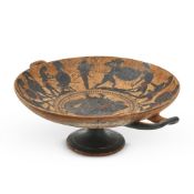 AN ITALIAN COLD PAINTED TERRACOTTA COPY OF AN ATTIC KYLIX, MID 20TH CENTURY