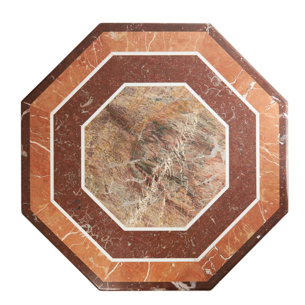 A SPECIMEN MARBLE OCTAGONAL COFFEE TABLE, 20TH CENTURY - Image 3 of 3