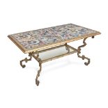 AN ITALIAN GILT IRON , GILTWOOD, AND PAINTED CENTRE TABLETHIRD QUARTER, 19TH CENTURY