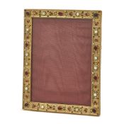 GILT BRONZE PHOTO FRAME WITH ARABESQUE DECORATION AND COLOURED PASTE STONES FRENCH, CIRCA 1900