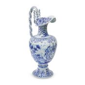 A DUTCH DELFT BLUE AND WHITE BALUSTER JUG, LATE 19TH CENTURY