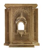 A JAISALMER HIGHLY CARVED SANDSTONE WINDOW AND SURROUND, LATE 17TH OR EARLY 18TH CENTURY