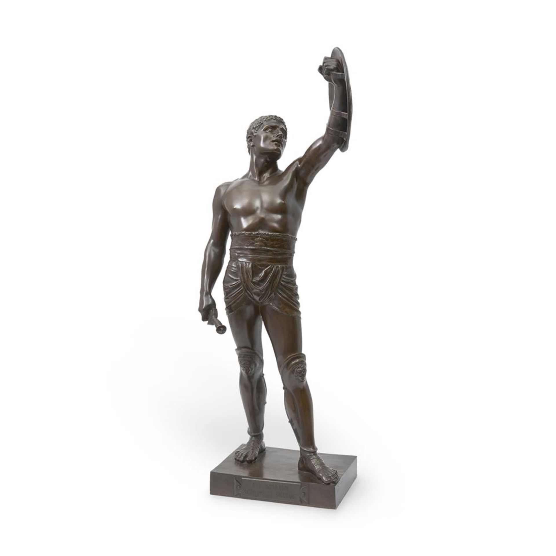 ÉMILE-CORIOLAN-HIPPOLYTE GUILLEMIN (FRENCH, 1841-1907), A BRONZE FIGURE OF A GLADIATOR