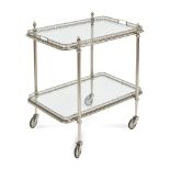 A FRENCH TWO TIER ETAGERE DRINKS TROLLEY, MID 20TH CENTURY