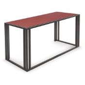GEORGE CIANCIMINO: AN ALUMINIUM AND RED LACQUER CONSOLE TABLE, CIRCA 1975