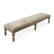 FRENCH LOUIS XIV STYLE GILTWOOD LONG BENCH, 19TH CENTURY