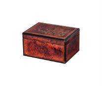 A SIMULATED TORTOISESHELL, EBONISED, AND PARCEL GILT HUMIDOR