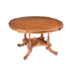 A VICTORIAN SATIN BIRCH CENTRE TABLE