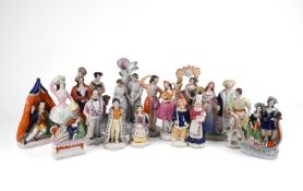 A SELECTION OF STAFFORDSHIRE THEATRICAL FIGURES AND GROUPS