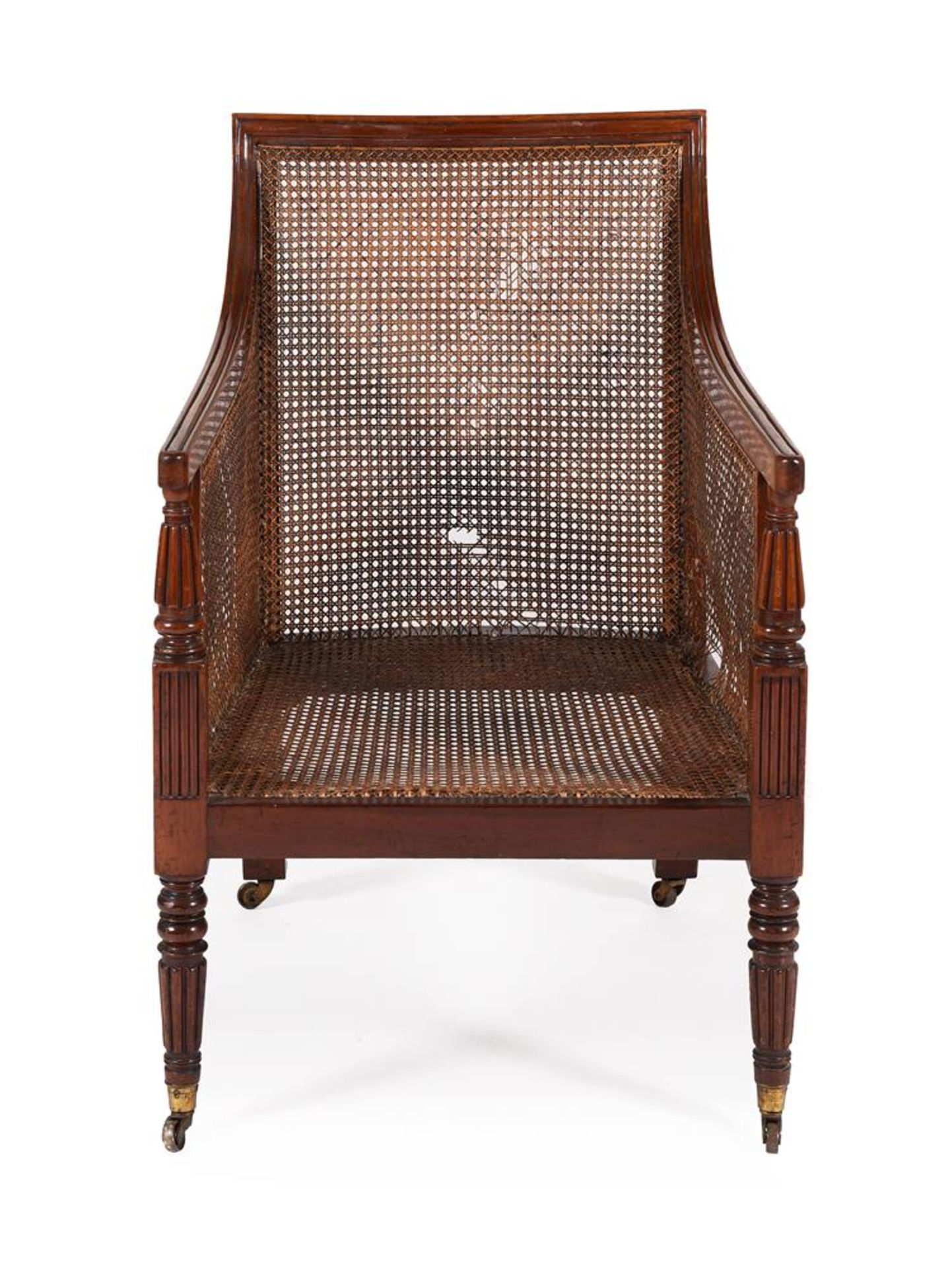 A GEORGE IV MAHOGANY LIBRARY ARMCHAIR IN THE MANNER OF GILLOWS - Image 6 of 7