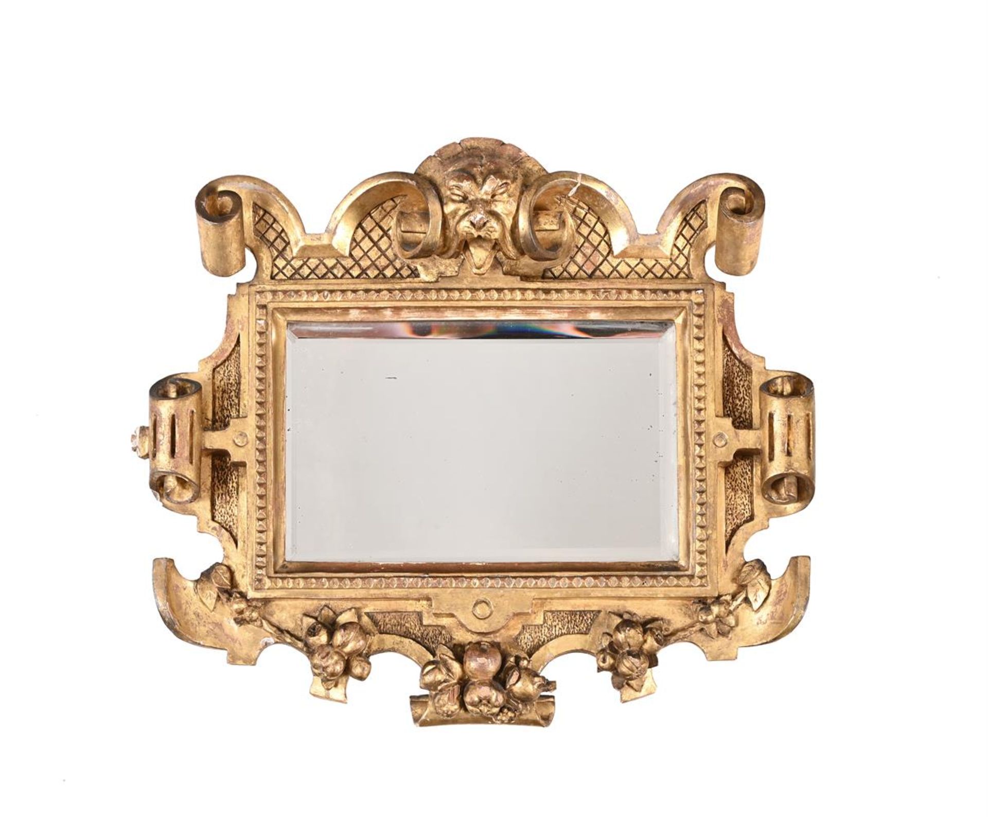 A GILTWOOD MIRROR IN BAROQUE TASTE