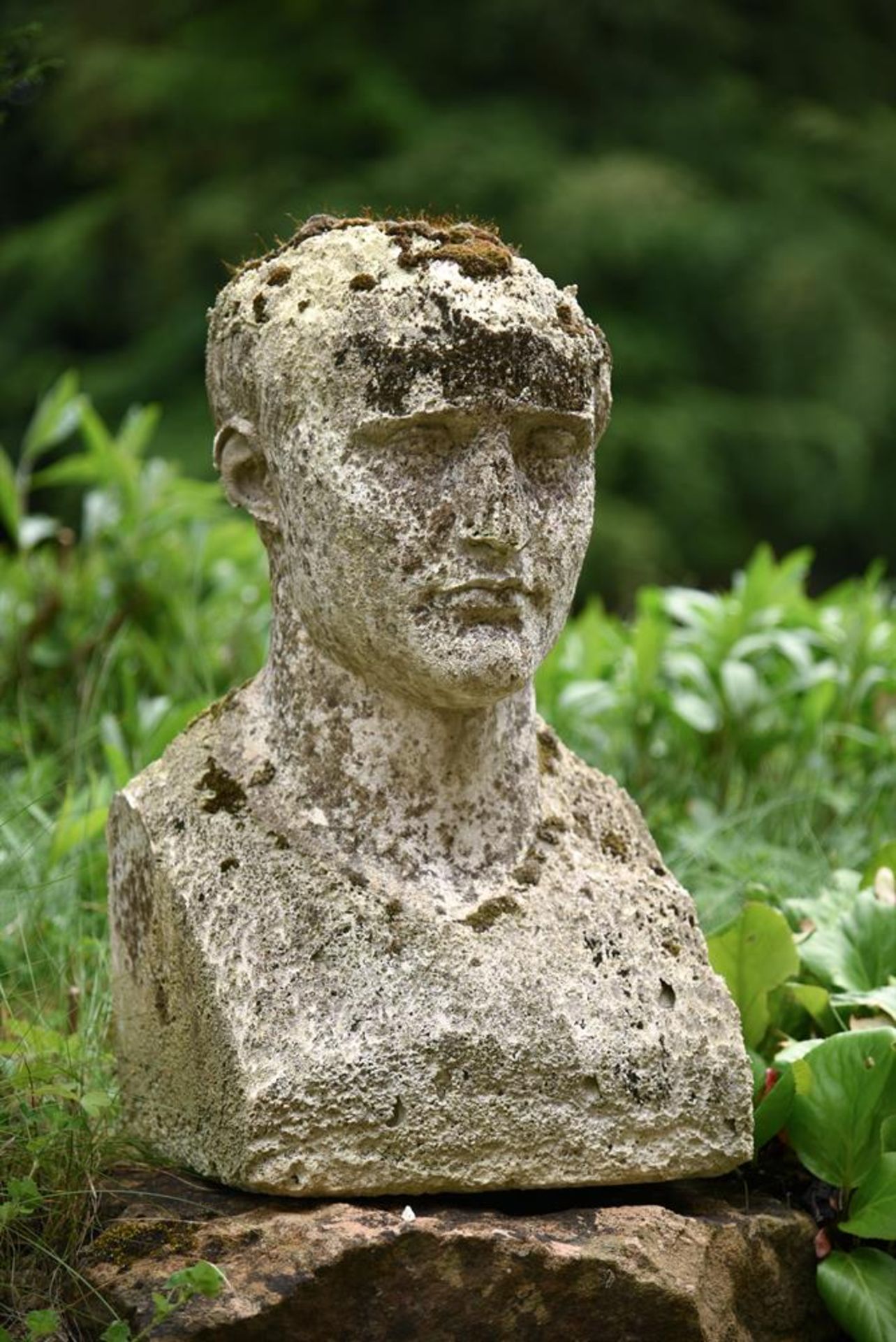 A COMPOSITION STONE BUST OF A MAN- POSSIBLY NAPOLEON AFTER CANOVA - Image 2 of 3