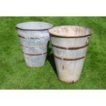 A MATCHED PAIR OF ZINC AND IRON PLANTERS