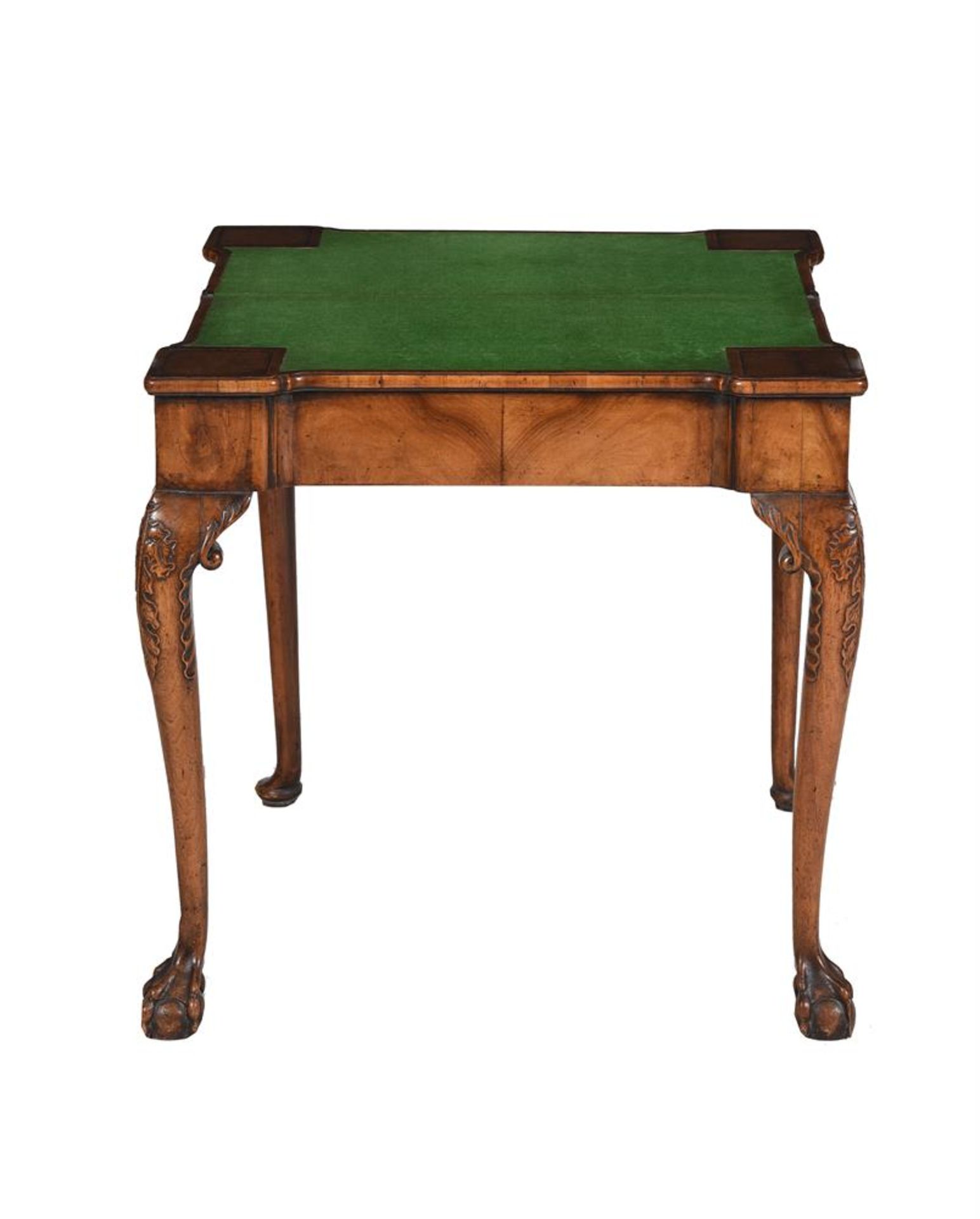 A WALNUT AND CROSSBANDED CONCERTINA ACTION CARD TABLE IN IRISH GEORGE II STYLE - Image 5 of 5