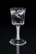 A BEILBY FAMILY WHITE-ENAMELLED OPAQUE-TWIST GOBLET