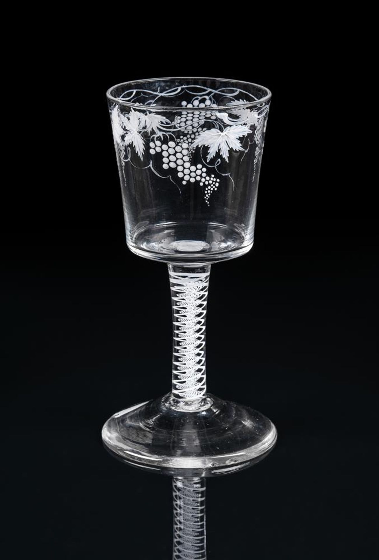 A BEILBY FAMILY WHITE-ENAMELLED OPAQUE-TWIST GOBLET