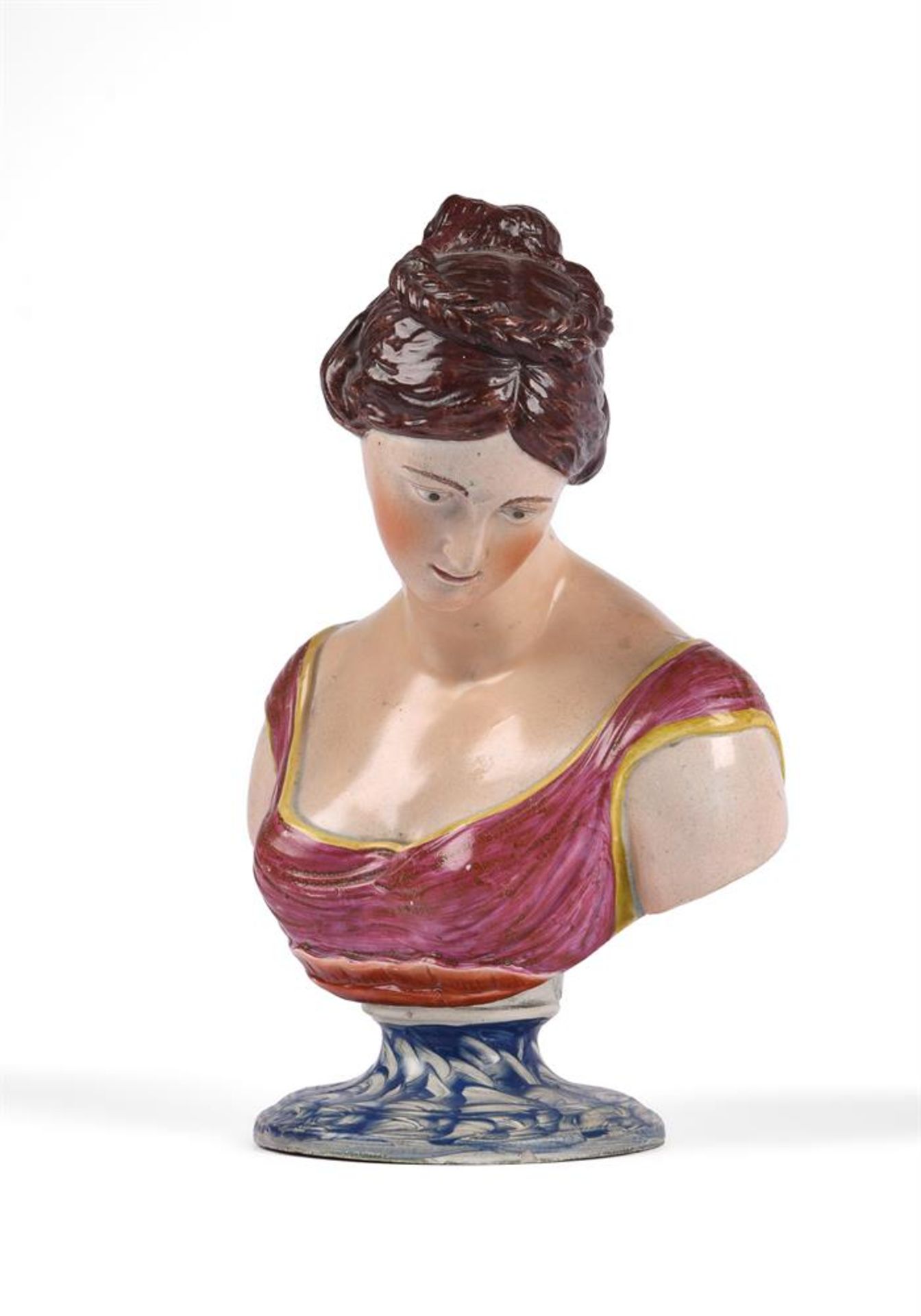 A STAFFORDSHIRE PEARLWARE BUST OF THE ACTRESS MARIA FOOTE OF OBADIAH SHERRATT TYPE - Image 2 of 2