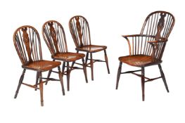 A SET OF FOUR FRUITWOOD AND ASH 'THAMES VALLEY' CHAIRS