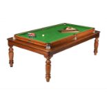 A VICTORIAN OAK AND MAHOGANY METAMORPHIC SNOOKER/DINING TABLE