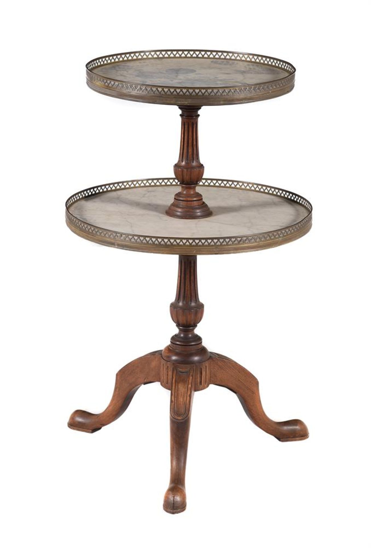 A FRENCH MAHOGANY AND BRASS MOUNTED SERVATEUR OR DUMB WAITER