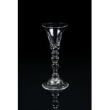 A LIGHT BALUSTER WINE GLASS