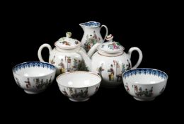 SIX ITEMS OF WORCESTER 'STAND' PATTERN PORCELAIN
