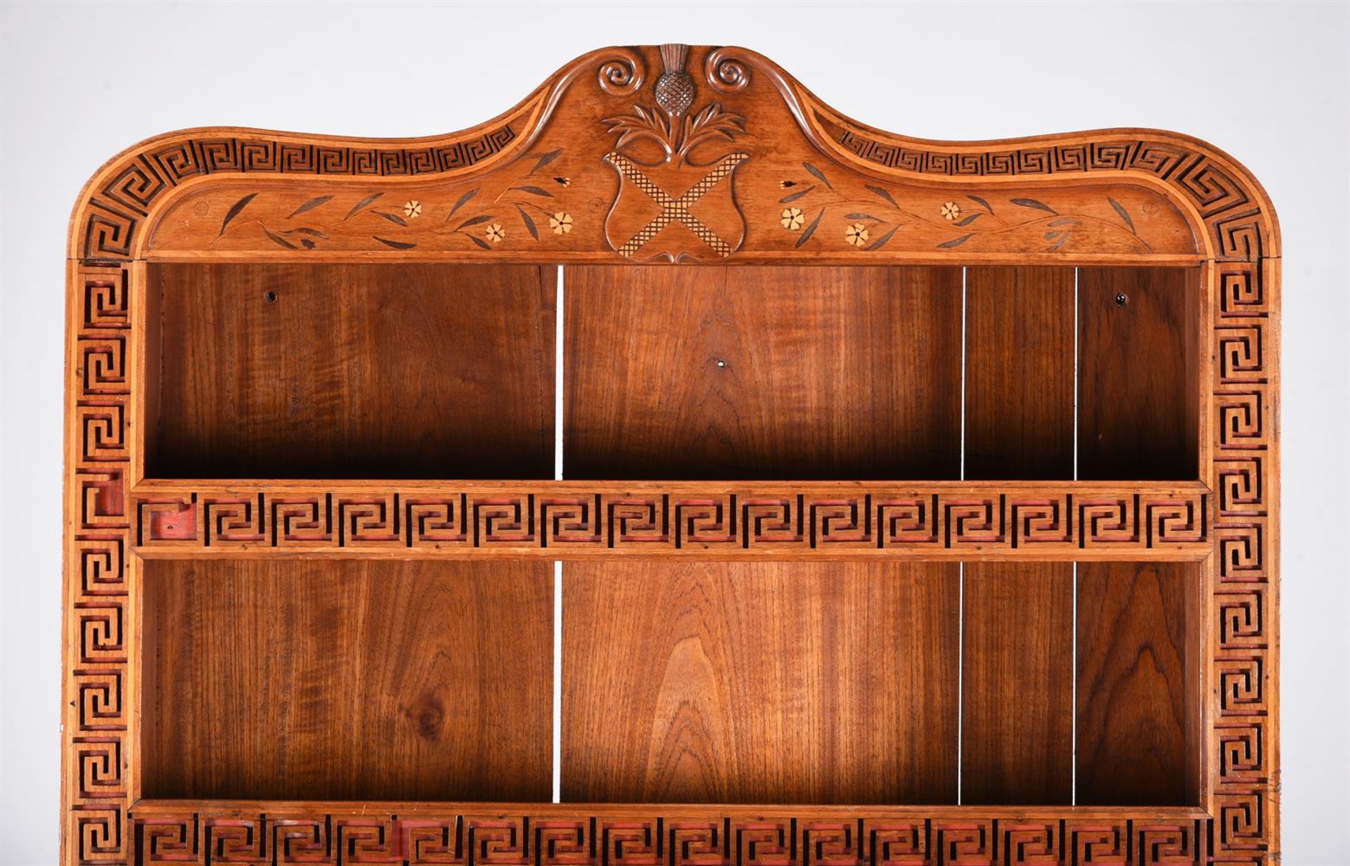 A MAHOGANY AND INLAID OPEN BOOKCASE - Image 2 of 4