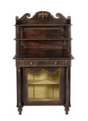 Y A REGENCY SIMULATED ROSEWOOD SIDE CABINET