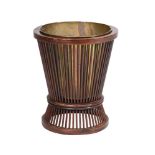 A MAHOGANY AND BRASS LINED JARDINIERE