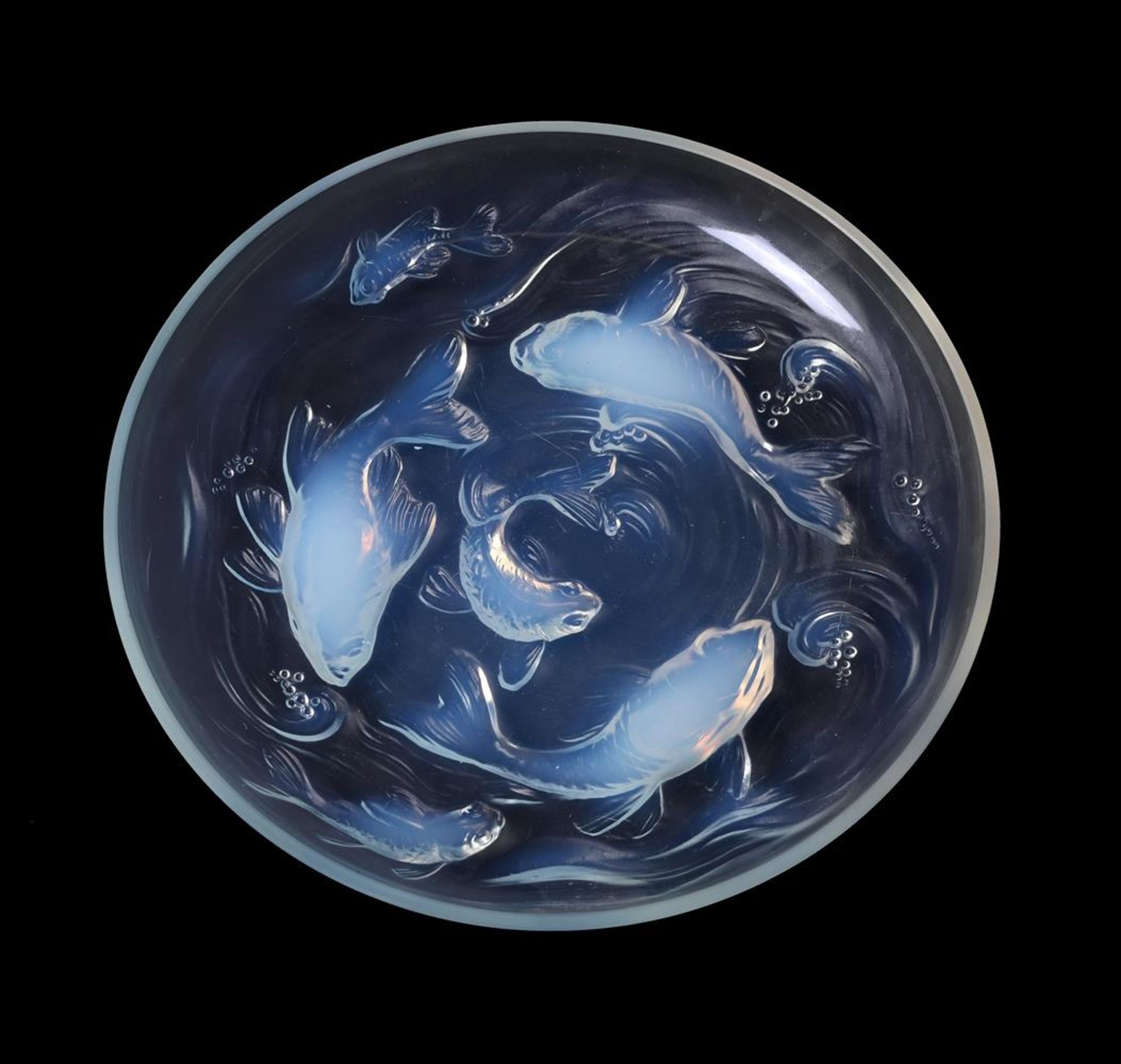 VERLYS, FRANCE, AN OPALESCENT GLASS SHALLOW BOWL