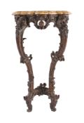 A FRENCH CARVED OAK CONSOLE TABLE