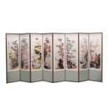 A MODERN CHINESE EIGHT-FOLD ROOM SCREEN