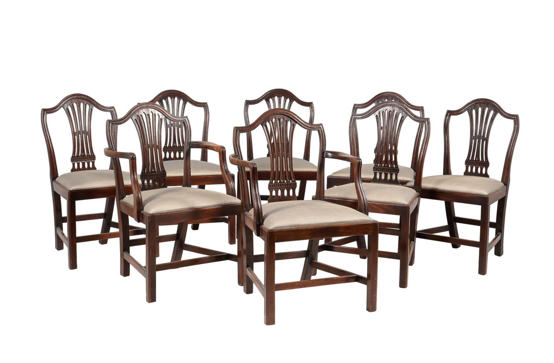 A SET OF EIGHT GEORGE III MAHOGANY DINING CHAIRS