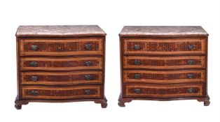 A PAIR OF IBERIAN PARQUETRY COMMODES
