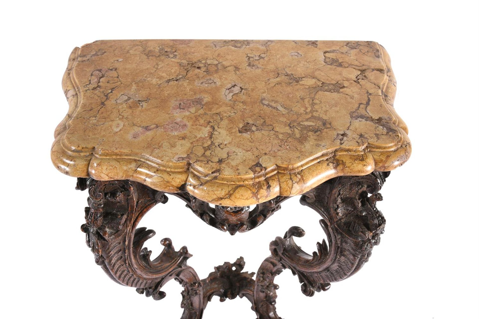 A FRENCH CARVED OAK CONSOLE TABLE - Image 2 of 2