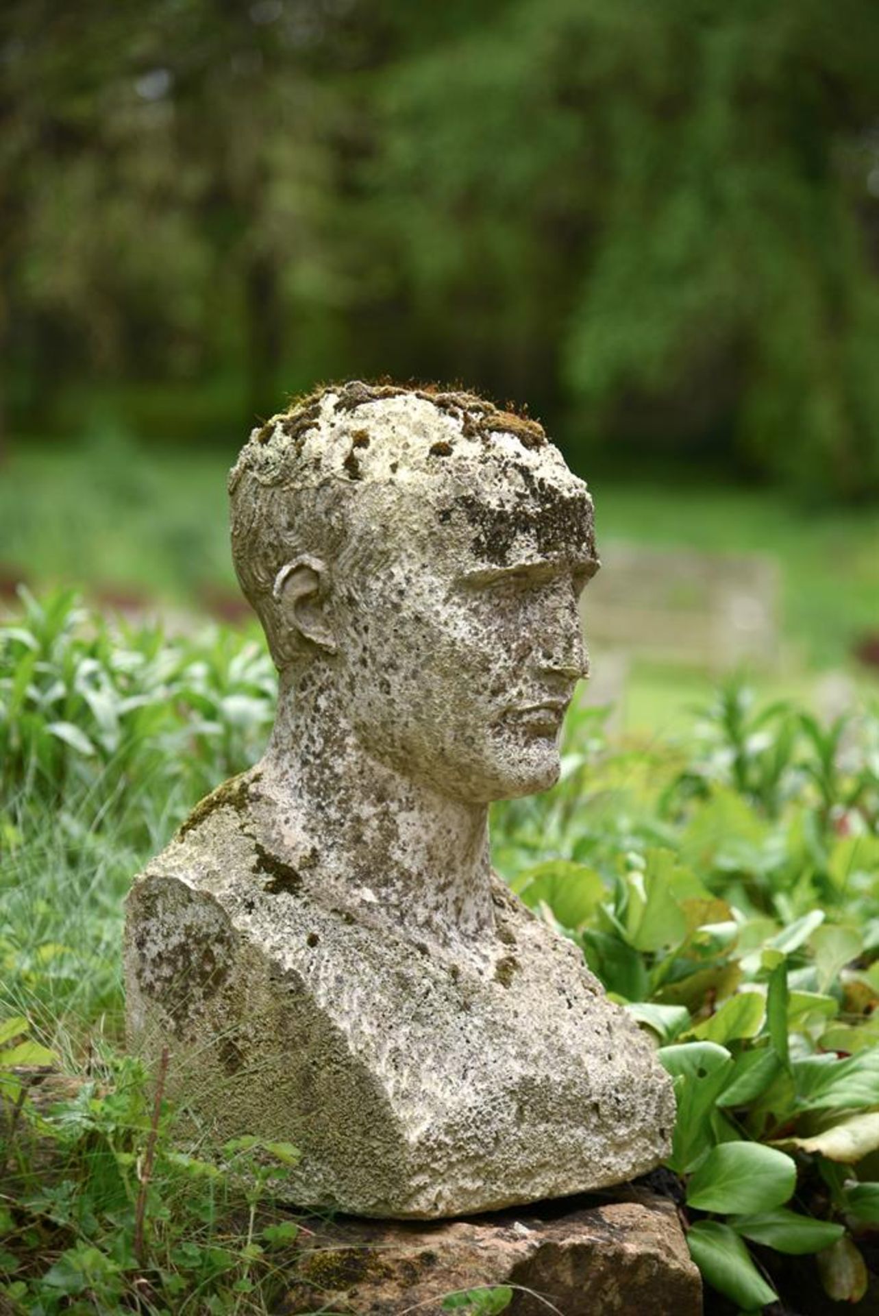 A COMPOSITION STONE BUST OF A MAN- POSSIBLY NAPOLEON AFTER CANOVA