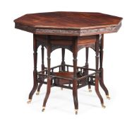 Y AN EDWARDIAN ROSEWOOD OCTAGONAL OCCASIONAL TABLE