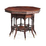 Y AN EDWARDIAN ROSEWOOD OCTAGONAL OCCASIONAL TABLE