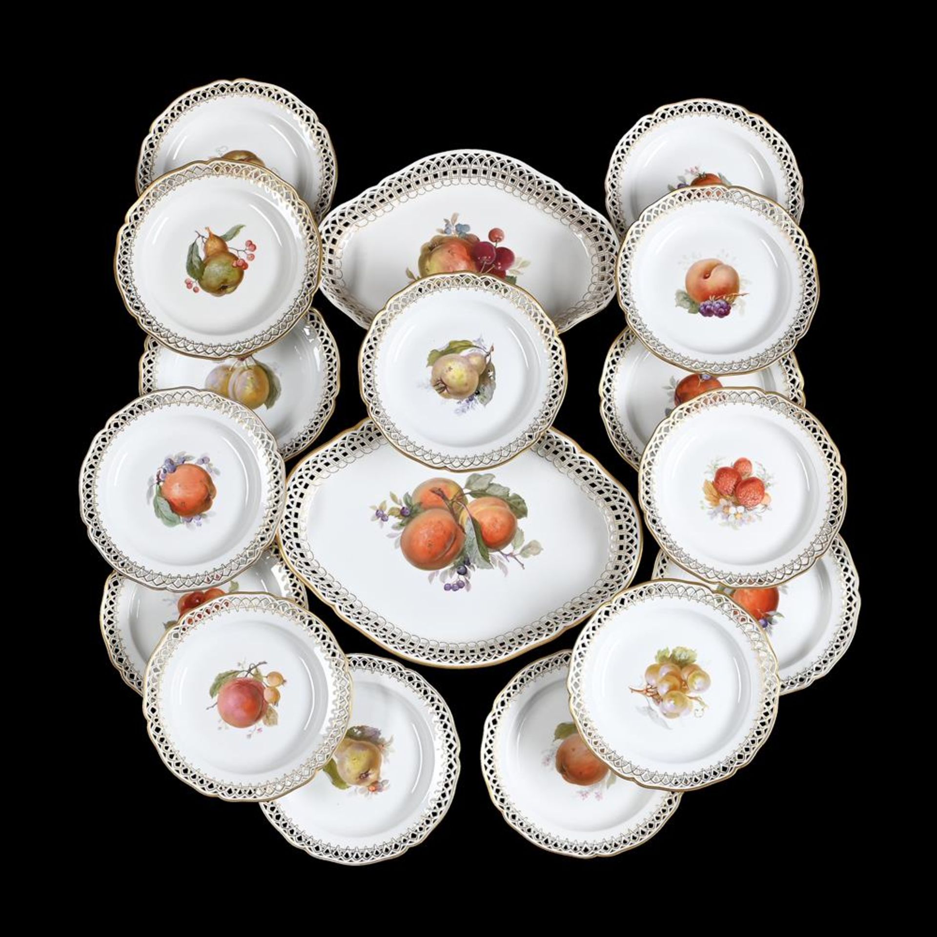 A BERLIN (K.P.M.) COMPOSITE PART-DESSERT SERVICE